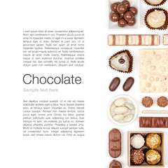 chocolate on white background  