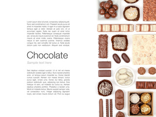 chocolate on white background  