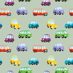 Vector baby toy cars seamless pattern
