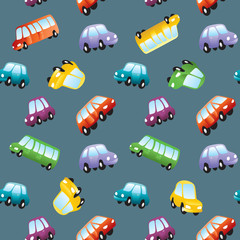 Vector baby toy cars seamless pattern