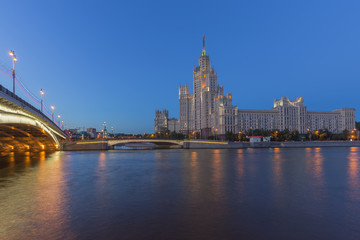 Fototapeta na wymiar The tall house in Moscow, Russia