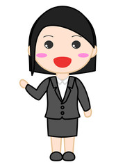 スーツ女性　説明