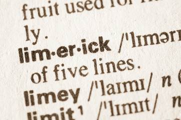 Dictionary definition of word limeric - obrazy, fototapety, plakaty