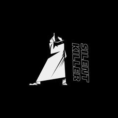 Silent killer, hitman or detective, wears sunglasses, hat