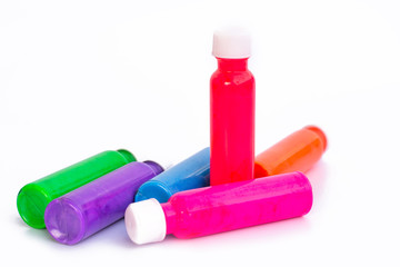 Color paint on white background