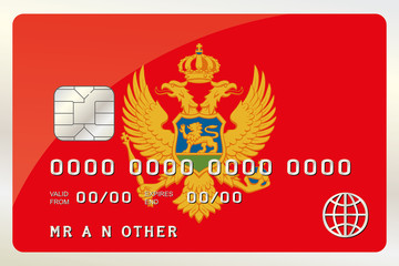 Illustration of a Credit Card with the Card being the flag of  M