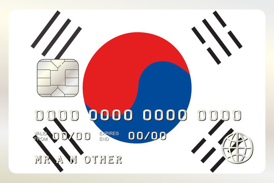 Illustration of a Credit Card with the Card being the flag of  S