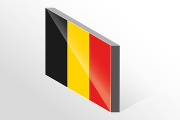 Fototapeta premium 3D Isometric Flag Illustration of the country of Belgium