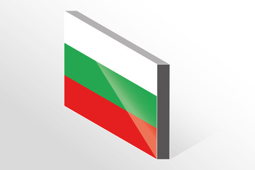 3D Isometric Flag Illustration of the country of  Bulgaria