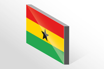 Fototapeta premium 3D Isometric Flag Illustration of the country of Ghana