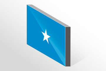 3D Isometric Flag Illustration of the country of  Somalia