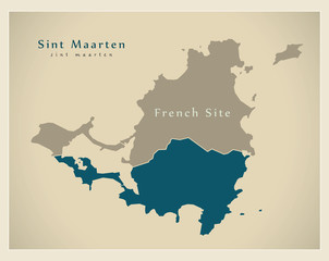 Modern Map - Sint Maarten dutch site SX