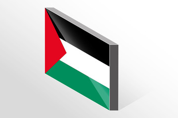 3D Isometric Flag Illustration of the country of  Palestine