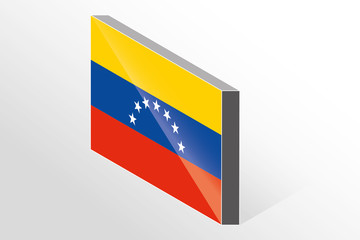 3D Isometric Flag Illustration of the country of  Venezuela