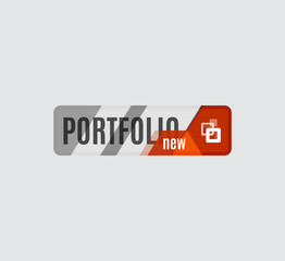 Portfolio button, futuristic hi-tech UI design