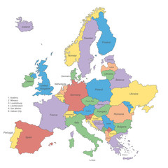 europa political map - vector