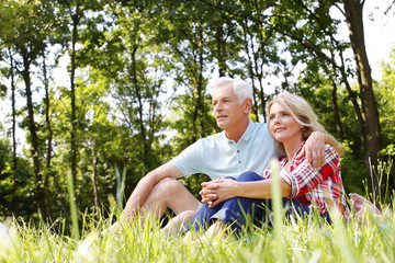 Relaxing senior couple