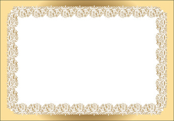 vintage rectangular frame white gold