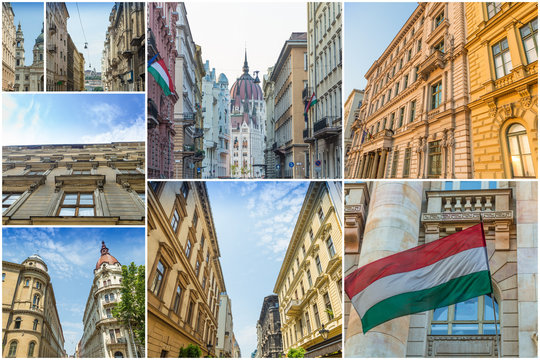 Budapest Hungary Sightseeing Collage