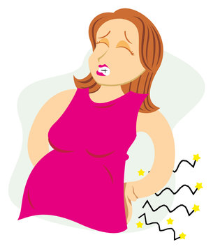 Illustration depicting a pregnant mother with pain