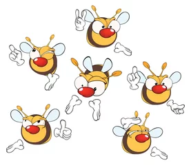 Fototapete Babyzimmer illustration of a set of cute cartoon yellow bees  © liusa