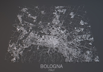 Vista satellitare di Bologna, mappa, cartina 3d, sezione