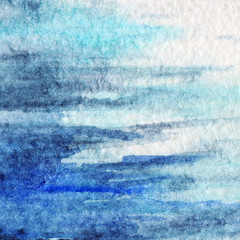 Fototapeta na wymiar Watercolor blue navy water stripe texture background