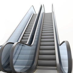 Empty escalator stairs