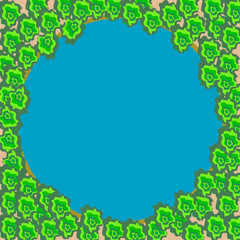 Blue lake in a green forest