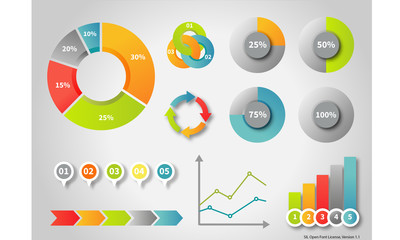 Geometric Infographic template. vector diagrams and circles.