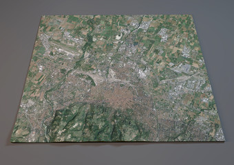 Vista satellitare di Bologna, mappa, cartina 3d, sezione