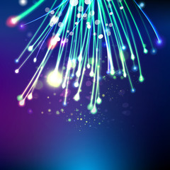 Abstract firework at blue space background