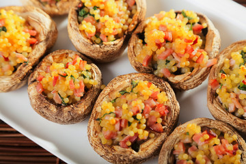 Mushrooms stuffed with couscous