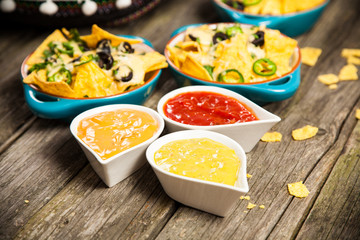 Nachos with melted cheese