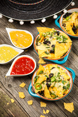 Nachos with melted cheese