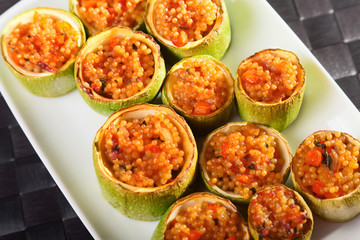 Zucchini stuffed with couscous