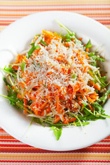 Fresh salad with carrots and cheese