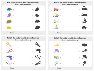 Match object shadow 4 sheet - Worksheet for education