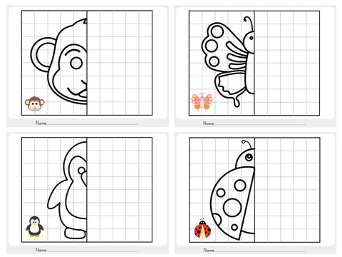 Symmetrical picture - Worksheet for education