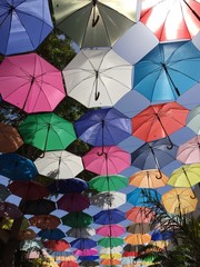 Fototapeta na wymiar Colored umbrellas
