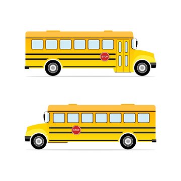 Vector yellow school bus.