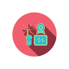 Baby monitor icon. Video nanny for newborn sign.
