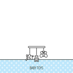 Baby toys icon. Butterfly, elephant and bear