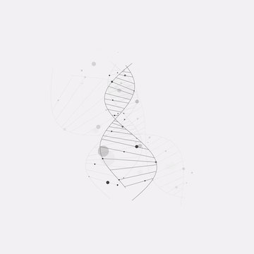 DNA sign on the gray background. 