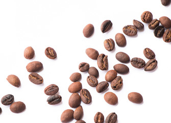 Coffee beans isolated on white background