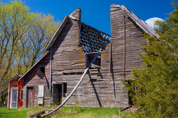 weathered barn with skylight, minnesota