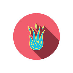 Fire icon. Hot flame sign.