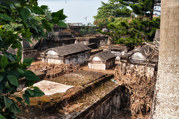 Fototapeta na wymiar Dutch cemetery in Fort Kochi