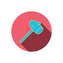 Hammer icon. Repair or fix sign.