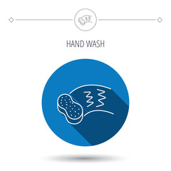 Hand wash icon. Cleaning sponge sign.